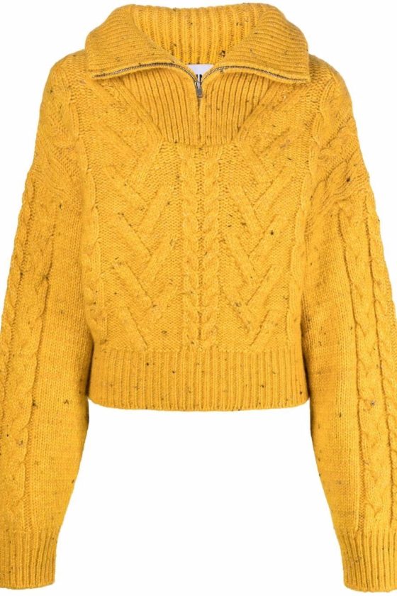 GANNI half-zip cable-knit jumper