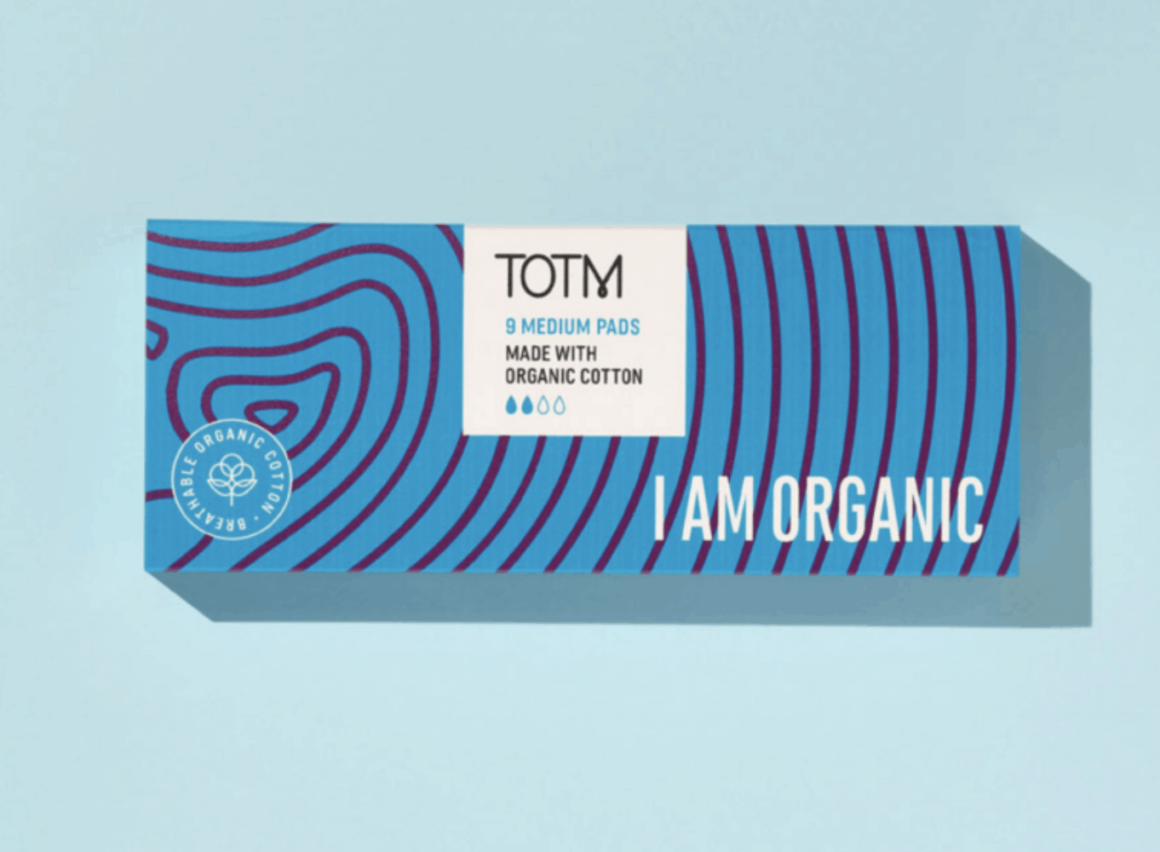 TOTM make 100% organic cotton sanitary products which are biodegradable and sustainably produced