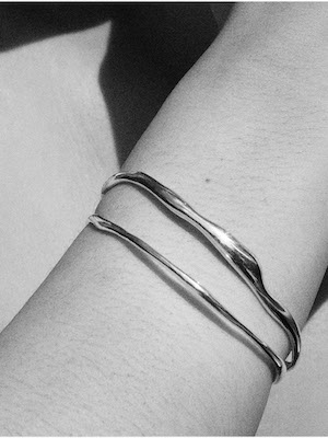 Bar Jewellery silver ripple bracelet