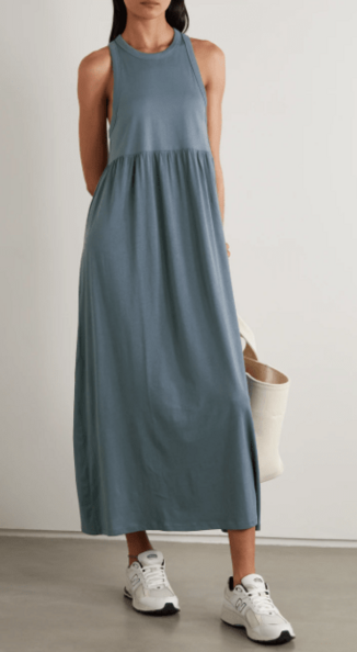 Ninety Percent | Gathered Organic Cotton-Jersey Maxi Dress | £70