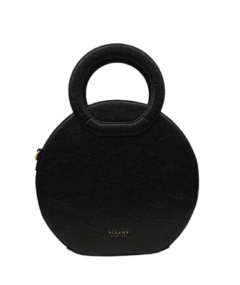 Alkeme Atelier | Earth Piñatex Vegan Leather Round Crossbody Bag Black | £216
