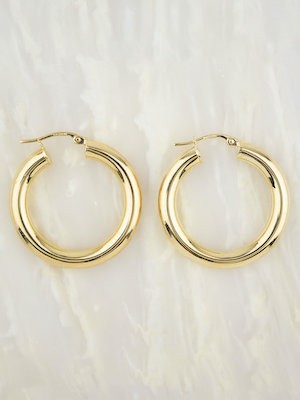 CATCHY RHYS Large Gold Hoops