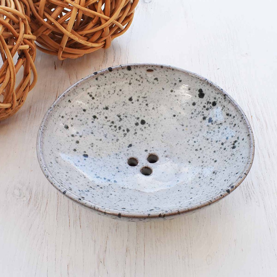 Clod & Pebble Grey Speckle Ceramic Soap Dish