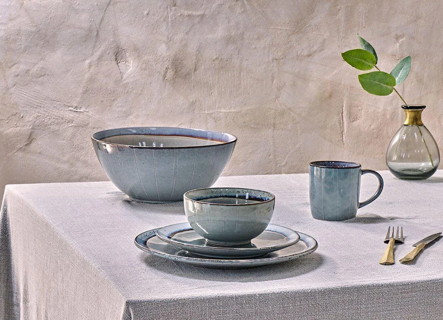 Dakara blue and grey ceramic dinnerware