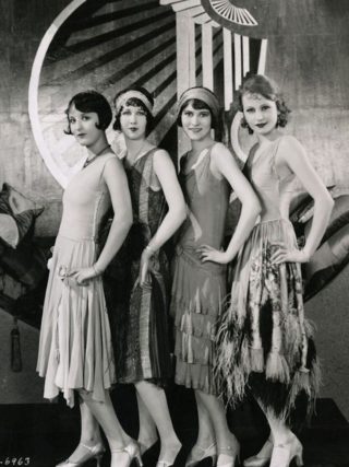 A group of 1920s flapper girls