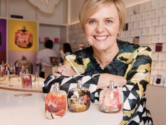 Floral Street founder, Michelle Feeney posing with her sustainable perfume