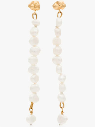 Holly Ryan Gold-plated Meteor pearl drop earrings | Browns