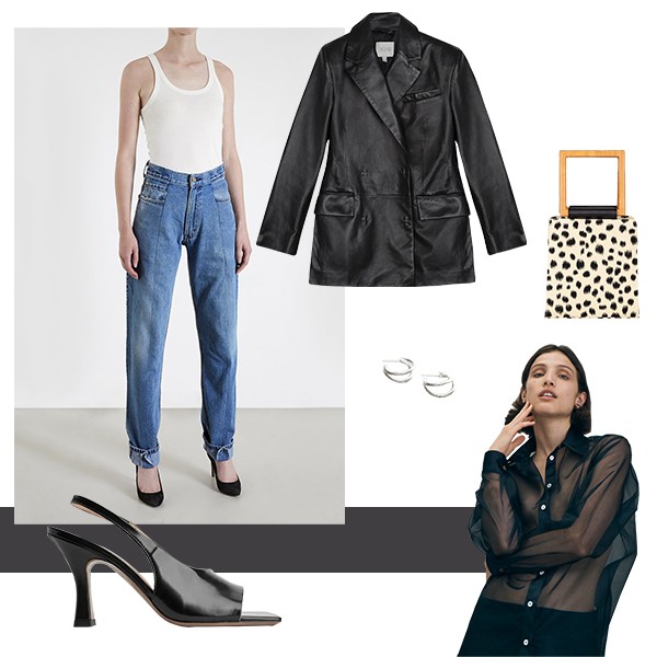 Look 3: The 90's Denim and Leather City Chic