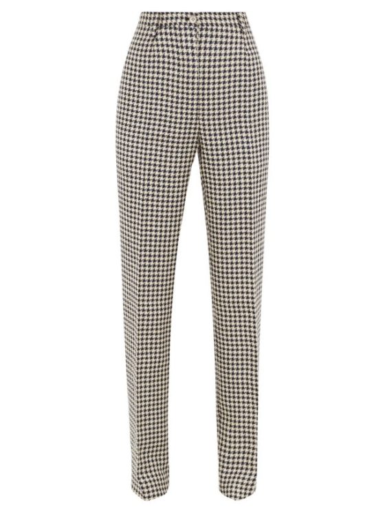GIULIVA HERITAGE COLLECTION The Altea houndstooth linen trousers