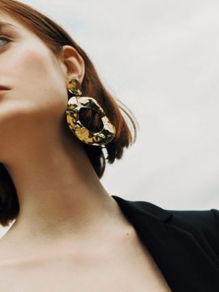 Malababa - Large Gold Pendant Earrings