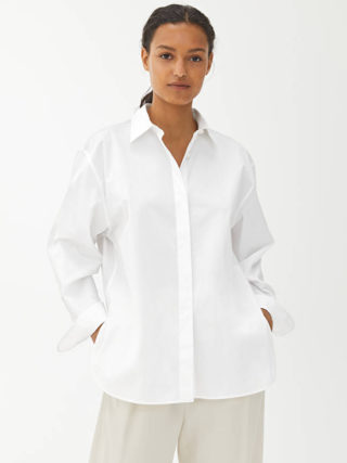 Relaxed Poplin Shirt - White - Shirts & blouses - ARKET GB
