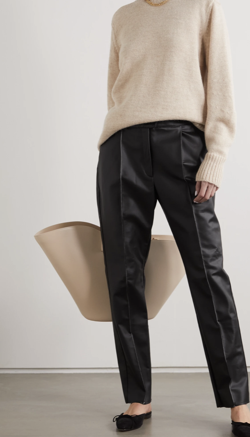 CAES | faux leather straight-leg pants | £405