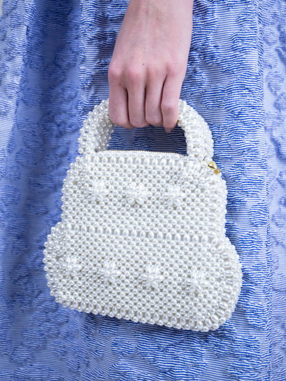 Shrimps White Pearl Small Tote Bag available to rent for £29
