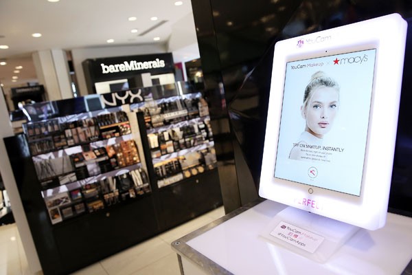Touchscreen make-up tester by Perfect Corp in Macy's department store