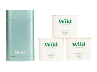 Wild natural deodorant case and three refills