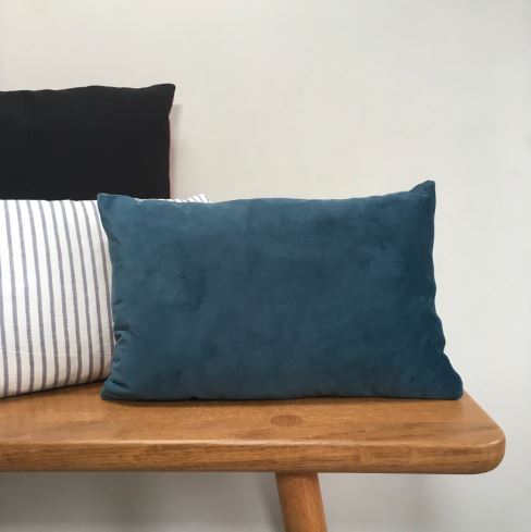 Our Favourite: Two-tone Velvet Lumbar Cushion, Teal and Putty £49.00