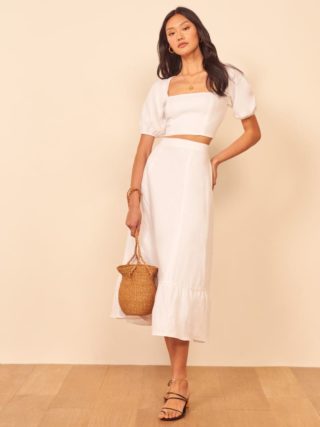 Organic cotton white skirt