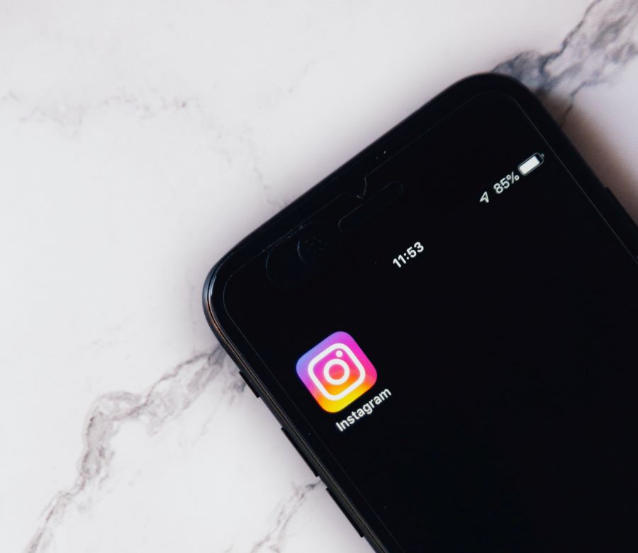 social media platform Instagram icon on phone