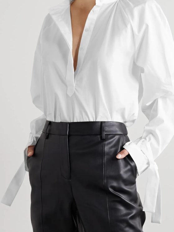 bite studios | tie-detailed organic cotton poplin blouse | £280